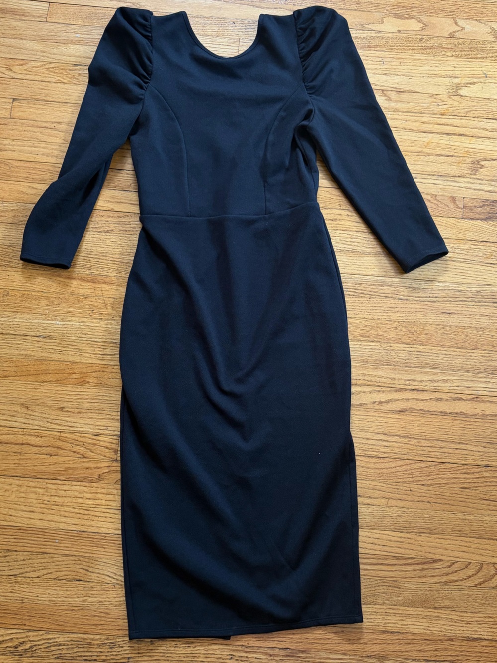 ASOS Black Long-Sleeve Midi Sheath Dress